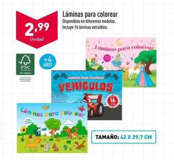 ALDI Láminas para colorear oferta