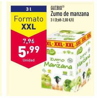 ALDI Gutbio zumo de manzana oferta
