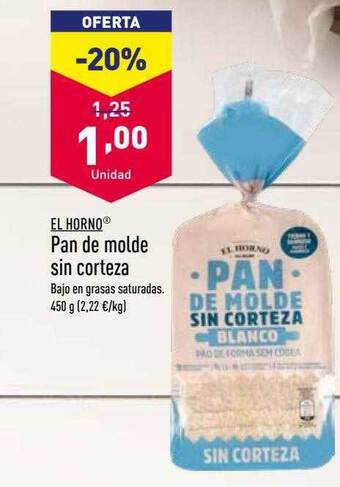 ALDI El horno pan de molde sin corteza oferta