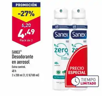 ALDI Sanex desodorante en aerosol oferta