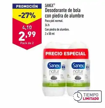 ALDI Sanex desodorante de bola con piedra de alumbre oferta