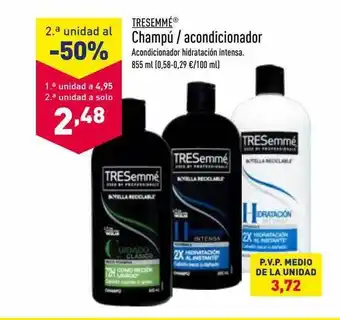 ALDI Tresemmé champú acondicionador oferta