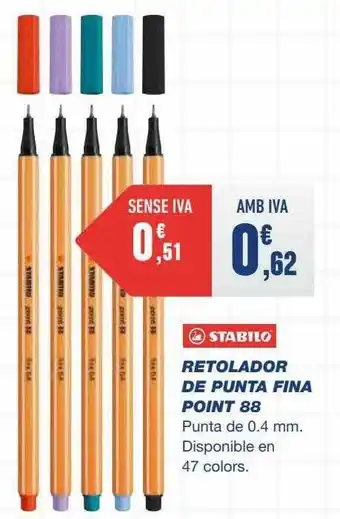 Bureau Vallée Retolador de punta fina point 88 stabilo oferta