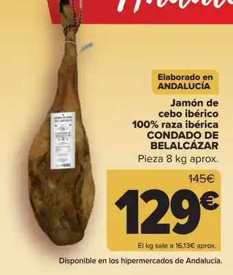 Carrefour Jamón de cebo ibérico 100% raza ibérica condado de belalcázar oferta
