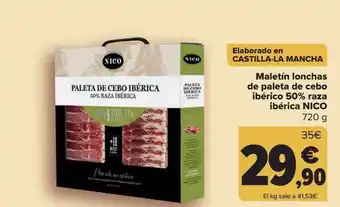 Carrefour Maletín lonchas de paleta de cebo ibérico 50% raza ibérica nico oferta