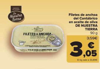 Carrefour Filetes de anchoa del cantábrico en aceite de oliva de nuestra tierra oferta