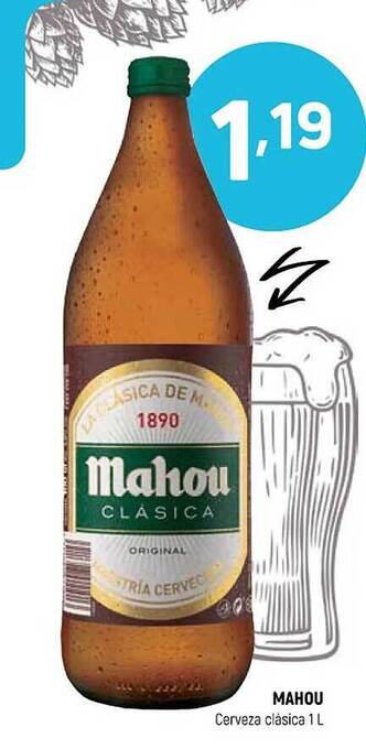Coviran Mahou cerveza clasica 1l oferta