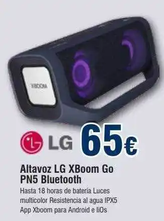 FROIZ Altavoz lg xboom go pn5 bluetooth oferta