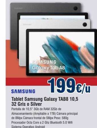 FROIZ Tablet samsung galaxy tab8 10.5 32 gris o silver oferta