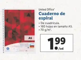 Lidl Cuaderno con espiral united office oferta