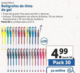 Lidl Bolígrafo de tinta de gel united office oferta