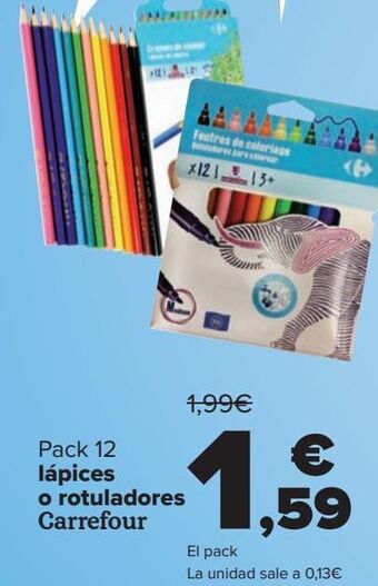 Carrefour Pack 12 lápices o rotuladores carrefour oferta