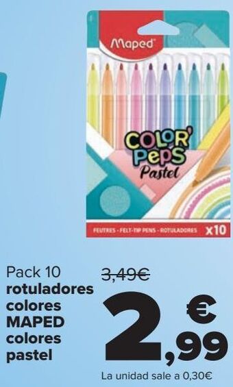Carrefour Pack 10 rotuladores colores maped colores pastel oferta