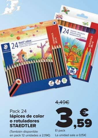 Carrefour Pack 24 lápices de color o rotuladores staedtler oferta