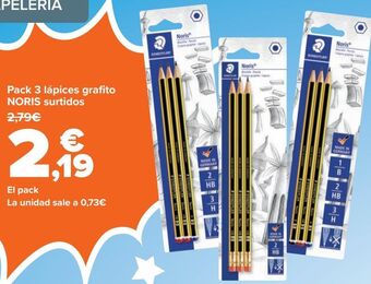 Carrefour Pack 3 lápices grafito noris surtidos oferta