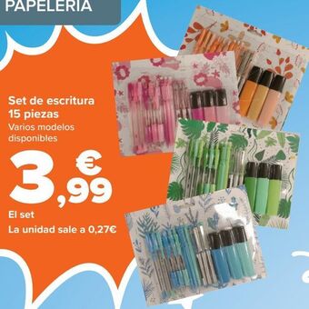 Carrefour Set de escritura 15 piezas oferta