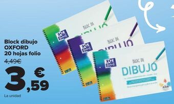 Carrefour Block dibujo oxford 20 hojas folio oferta
