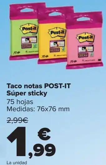 Carrefour Taco notas pos-t-it súper sticky oferta