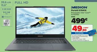 Carrefour Medion portátil e1541x oferta