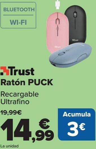 Carrefour Trust ratón puck oferta