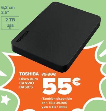 Carrefour Toshiba disco duro canvio basics oferta