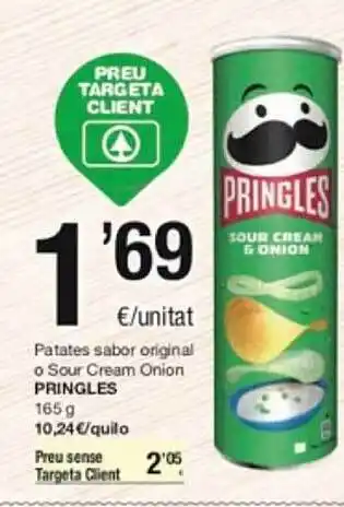 SPAR Patates sabor original o sour cream onion pringles oferta