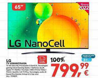 Worten Lg tv 65nano766qa oferta
