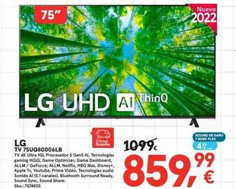 Worten Lg tv 75uq80006lb oferta