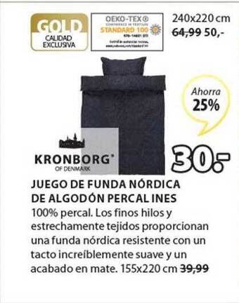 JYSK Juego de funda nórdica de algodón percal ines oferta