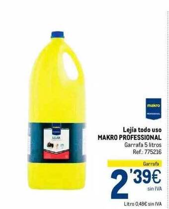 Makro Lejía todo uso makro professional oferta