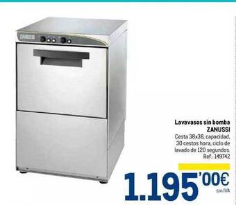 Makro Lavavasos sin bomba zanussi oferta