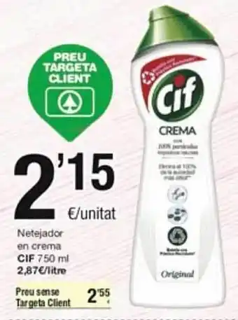 SPAR Netejador en crema cif oferta