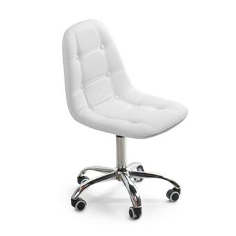 Silla de oficina greg con ruedas capitone blanco