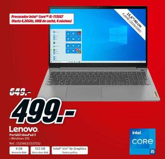 MediaMarkt Lenovo portátil ideapad 3 oferta