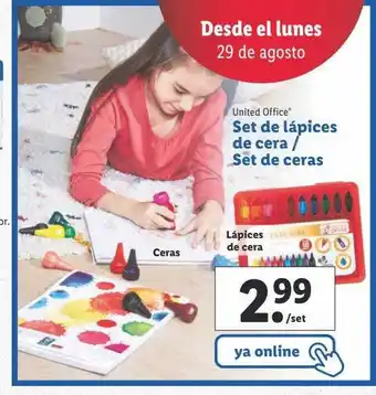 Lidl United office set le lápices de cera set de ceras oferta