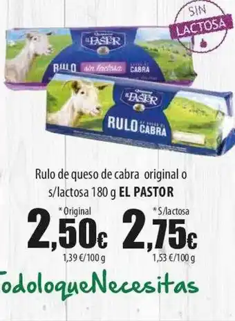 SPAR Lanzarote Rulo de queso de cabra original o s-lactosa el pastor oferta