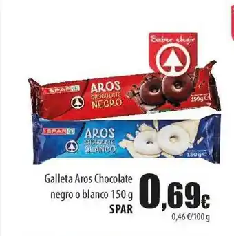 SPAR Lanzarote Galleta aros chocolate negro o blanco spar oferta