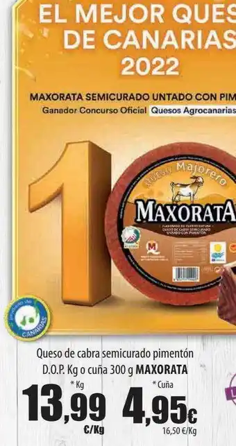 Spar Tenerife Queso de cabra semicurado pimentón d.o.p. o cuña maxorata oferta
