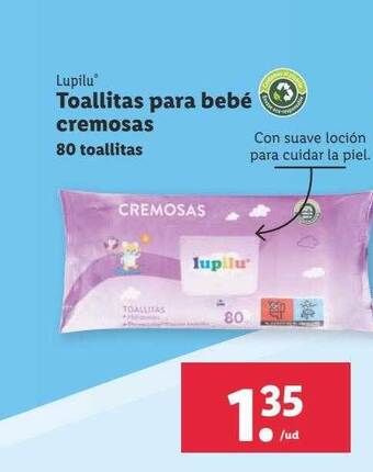 Lidl Lupilu toallitas para bebé cremosas oferta