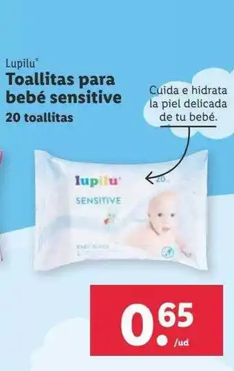 Lidl Lupilli toallitas para bebé sensitive 20 toallitas oferta
