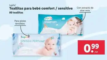 Lidl Lupilli toallitas para bebé comfort-sensitive 80 toallitas oferta