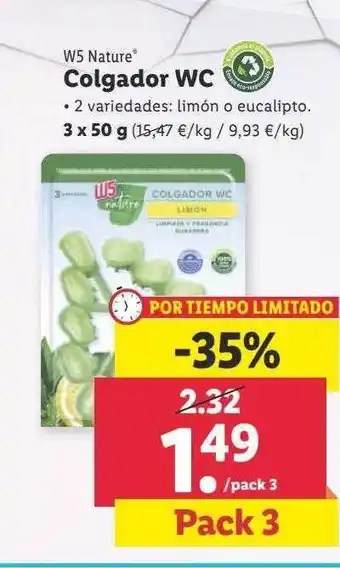 Lidl W5 nature colgador wc oferta