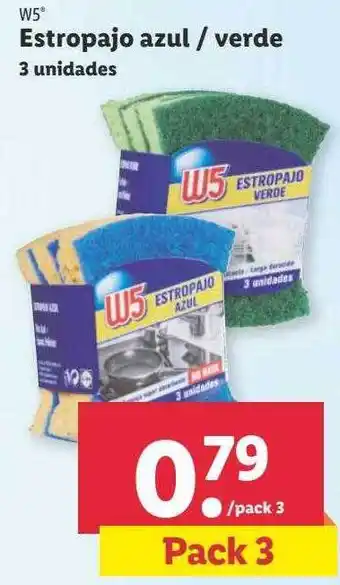 Lidl W5 estropajo azul-verde oferta