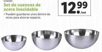 Lidl Ernesto set de cuencos de acero inoxidable oferta