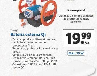 Lidl Tronic batería externa qi oferta