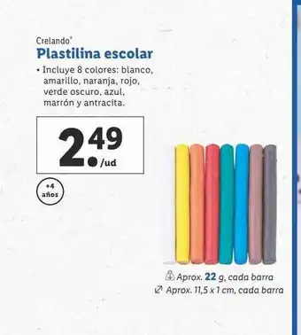 Lidl Crelando plastilina escolar oferta