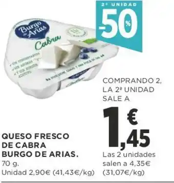 Supercor Queso Fresco De Cabra Burgo De Arias 70g oferta