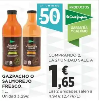 Supercor Gazpacho O Salmorejo Fresco 1L oferta