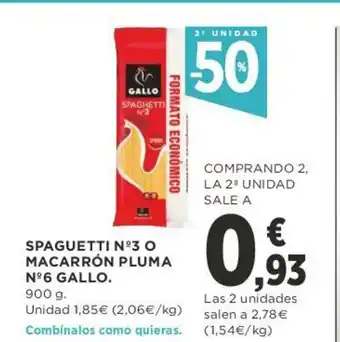 Supercor Sapaguetti N 30 Maccarón Pluma N 6 Gallo oferta