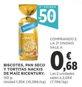 Supercor Biscotes, Pan Seco Y Tortillas Nackis de Máíz Bicentury 130g oferta